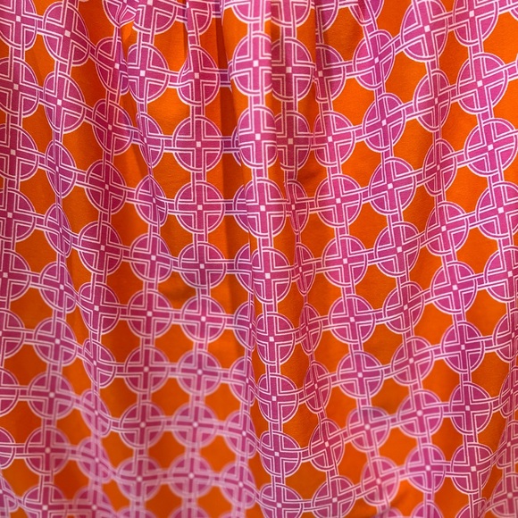 BANANA REPUBLIC GEOMETRIC SHAPE PINK‎ AND ORANGE SLEEVELESS BLOUSE SIZE MEDIUM - Picture 5 of 8